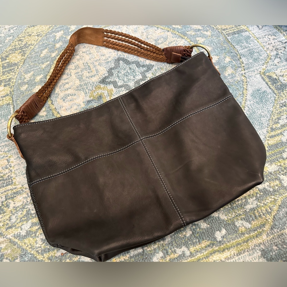 Elegant Brown Leather Tote Bag
